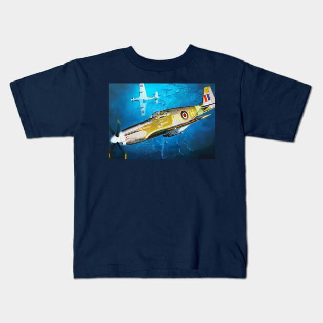 RAF Mustang Kids T-Shirt by Aircraft.Lover